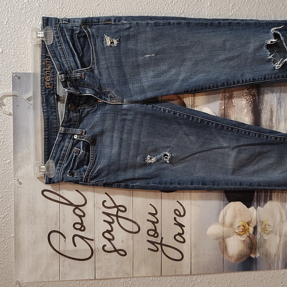 GAP Women's Premium Distressed Blue Skinny Jeans,  Ladies Size 2/26,  Distressed - Picture 3 of 9